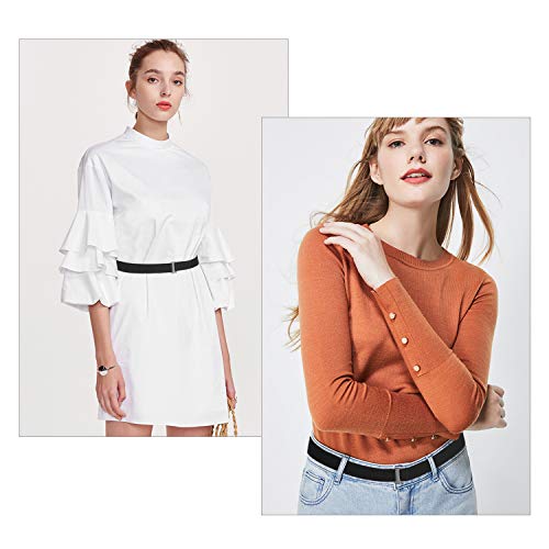 WERFORU No Show Stretchgürtel mit flacher Schnalle Unsichtbarer elastischer verstellbarer Gürtel für Frauen