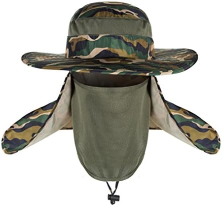 Kenvenz Outdoor Unisex Brim Sun Block Quick Drying Fishing Sun Cap Climbing Bucket Hat (Coffee)