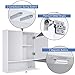 Tangkula Wall Mounted Bathroom Cabinet with Mirror Doors, Double Door Storage w/ 3-Level Adjustable Shelf & Flip-Open Compartment, Space-Saving Wall Cabinet for Bathroom Entryway Laundry Room (White)