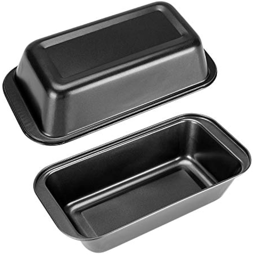 Loaf Pan 2 Pack, HOMARTY Bread Cake Baking 8.5 X 4.5 Inch Black Carbon