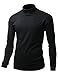 Xpril Men's Double Long Sleeve Layer Turtleneck T-Shirt
