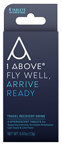 1Above Anti Jet Lag Flight Drink Tablets for Prevention & Relief from Travel Fatigue - Used by Pilots, Business Travelers - Pycnogenol Helps Energy, Circulation and Hydration When Flying - 4 Count 1Above Anti Jet Lag Flight Drink Tablets for Prevention & Relief from Travel Fatigue - Used by Pilots, Business Travelers - Pycnogenol Helps Energy, Circulation and Hydration When Flying - 4 Count