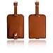 Luggage Bag Tags Leather Travel ID Labels Suitcase Name Tags with Snap - Set of 2