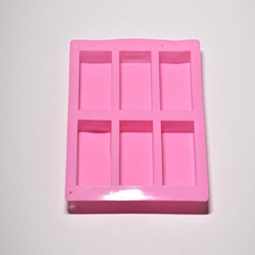 New Design!!Pop Sales!!Molyveva 6 Cavity Plain Basic Rectangle Silicone Mould For Homemade Craft Soap Mold