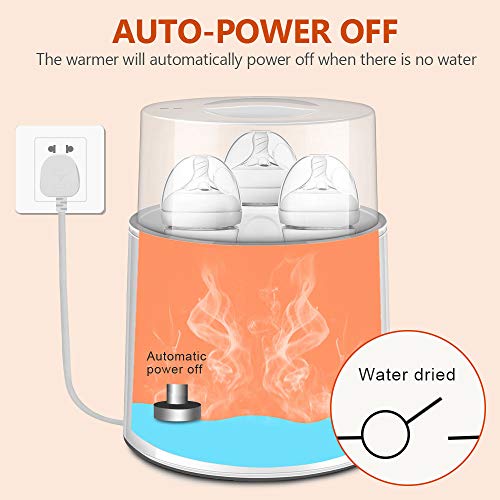Bottle Warmer and Sterilizer, BPA Free 4 Bottles Capacity 7-in-1 Steam Baby Bottle Warmer with 0.5 to 24 Hrs Timer, Bottle Sterilizer with LED Display Fast Food Heater Dryer with Brushes and Tongs - Thumbnail 5