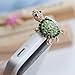 MobilePick® Dust Plug Charm For Girls Cute Crystal Green Turtle Anti Dust Plug Stopper / Ear Cap / Cell Phone Charms for Apple iPhone 6 6 Plus,Iphone 5 5S,iPhone 4 4s ,iPad Mini iPad air ,iPod Touch 5