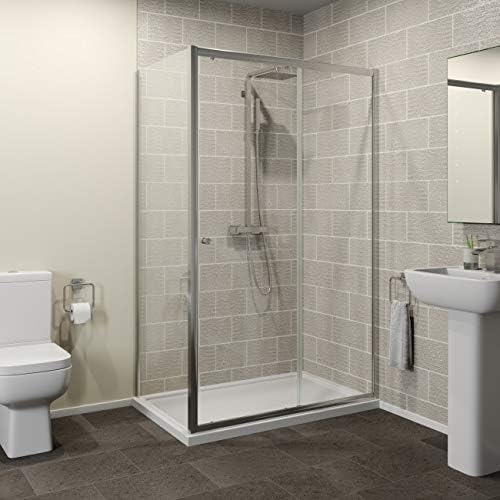Hydrolux 1200x800mm Sliding Shower Door Enclosure Side Panel 4mm Glass Framed Tray With Waste