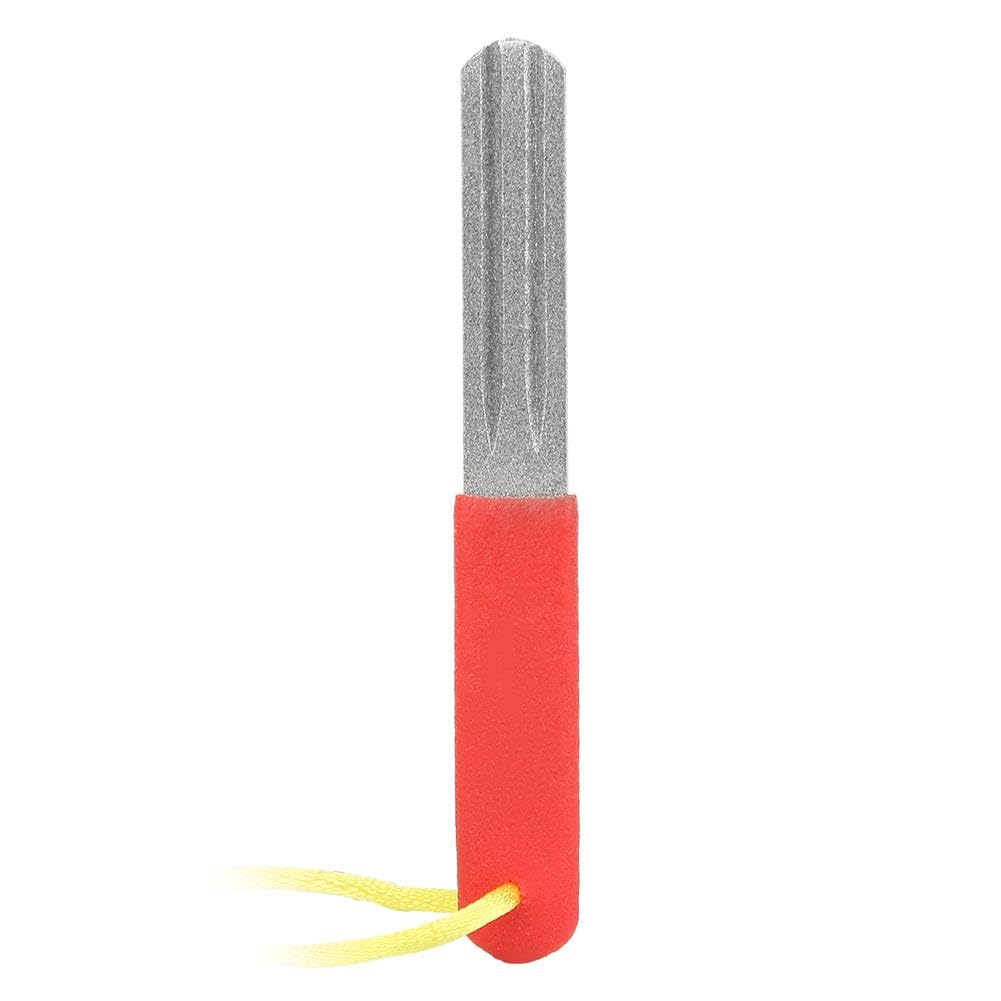 Fish Hook Sharpener, Double Sided Diamond File Sports Fishing Hook Hone, Fishhook Sharpening Whetstone with Handle 400/800 Grits Diamond Fish Hook Grinding File for Fishing