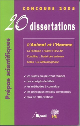 20 dissertations avec analyses et commentaires sur le thème L'animal et l'homme