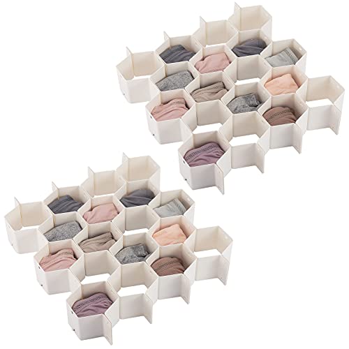 2 Pack Underwear Drawer Organizers 36 Grids Adjustable