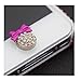 GBSELL 3D Crystal Bling Bow Diamond Home Button Sticker For iPhone iPad (Hot Pink)