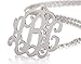 Monogram Necklace Sterling Silver Personalized Name Necklace