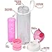 Fruit Infuser Water Bottle 3-pk 25 oz Infused Water Bottle Unique Fun and Healthy Motivational Infusion Rod Reusable Sports Infuser Bottle For Kids And Adults Multi-Color Set-BPA Free- Herevin