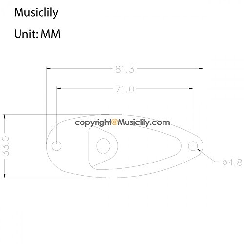 Boat Cup Jack Plate Ferrule For Strat Stratocaster Style Guitar, Black