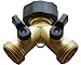 Red Earth Naturals Brass 2 Way Valve - Easy Turn Brass Hose Splitter Made from Durable Brass for Smart Homeowners - 2 Way Hose Splitter Full Flow for Dual Hose Garden