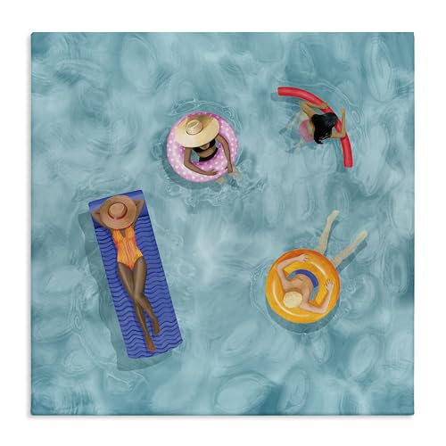 Stupell Industries Group of People Lounging in Water Pool Toys