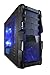 Apevia X-HERMES-BL ATX Mid Tower PC Gaming Case with 5 Fans, Large Blue Tinted Side Window, Front USB2.0/USB3.0/Audio Ports, Hard Drive Hot-Swap Bay - Black/Blue