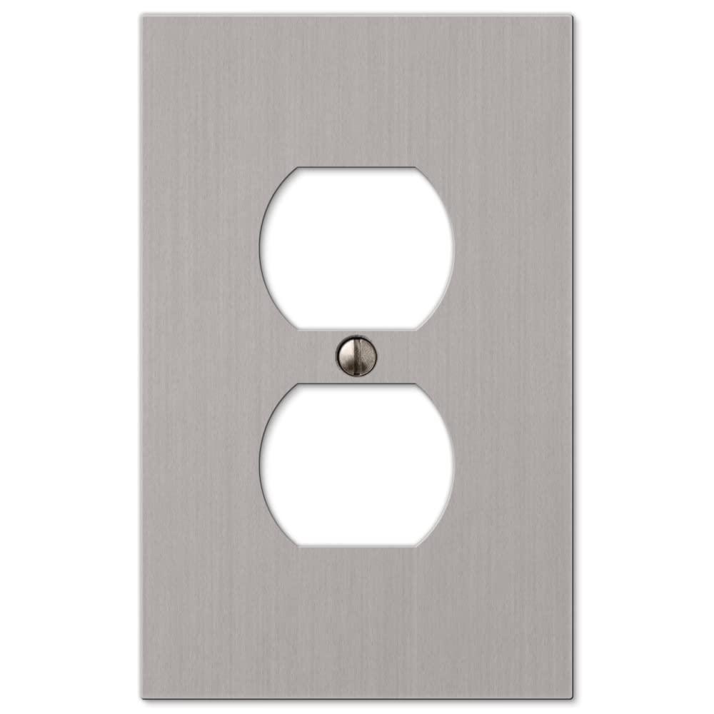 Photo 1 of Amerelle 55DBN Elan Wallplate, 1 Duplex, Cast Metal, Brushed Nickel, 1-Pack