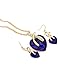 weel Gift! Gold Plated necklace Sets For Women Crystal Heart Necklace Earrings Jewellery Set Bridal Wedding Accessories (Blue)