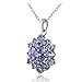 Ice Gems Sterling Silver Tanzanite Flower Cluster Necklace