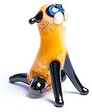 Glass cat souvenir, adorable colorful figurine in the shape of a cat, handmade figure of a cat, great decoration to any interior or working place.