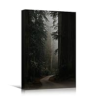 Canvas Wall Art Green Forest Dramatic Forest Landscape Living Room Multicolor Photography Rustic - 12x18 inches