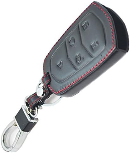 Leather Keyless Entry Remote Control Key Fob Cover Case protector for 2015-2016 Cadillac ATS Escalade SRX XTS 2014-2016 Cadillac CTS HYQ2AB