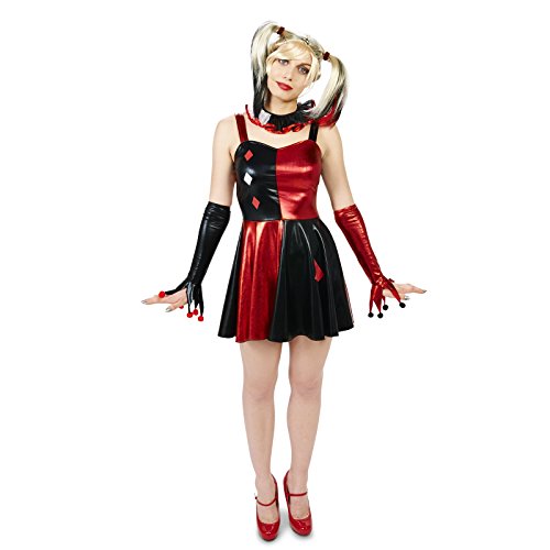 Harlequin Adult Costume Dress with Wig