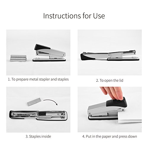image for Ktrio Desk Stapler, 20 Sheet Capacity, Ergonomic Office Stapler, Half 