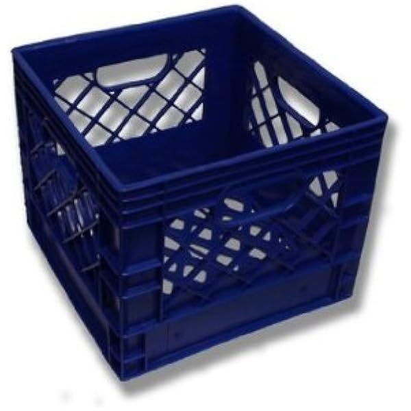 Amazon Com Authentic 13x13x11 4 Gallon 16 Quart Square Dairy Milk Crate Blue Office Products