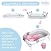 Baby Brielle 3-in-1 Portable Collapsible Infant to Toddler Space Saver Foldable Bath tub - Anti Slip Skid Proof - with Cushion Insert & Water Rinser for Bathing Newborns (Pink)