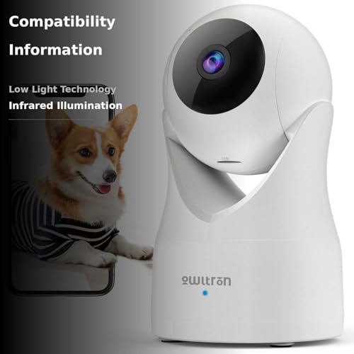 OWLTRON INDOOR SECURITY CAMERA 2K, 360° CAMERAS FOR HOME SECURITY WITH MOTION DETECTION, 2.4G WIFI FOR BABY/PET/NANNY/CAMARA WITH NIGHT VISION, SIREN ALARM & 2-WAY AUDIO, COMPATIBLE WITH ALEXA