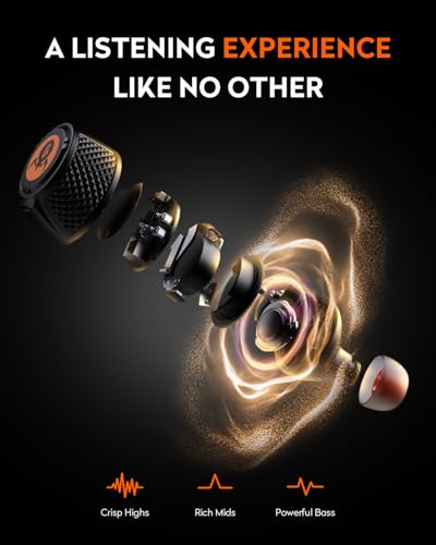 GravaStar Sirius Plus True Wireless Earbuds, Bluetooth 5.3 Active ANC Noise Cancellation, 28H Playtime, Clear ENC Call, Customization App, IPX4 for Sport