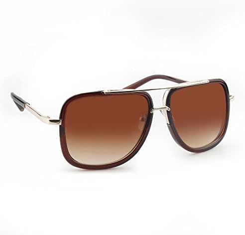 JOOX Classic Square Sunglasses Oversized Double Bar Metal Frame