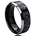 8MM Titanium Comfort Fit Wedding Band Ring Lord's Prayer with Cross Praying Black Ring (6 to 14)