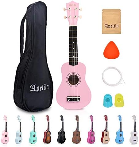 Ukulele Soprano for Beginners 21 inch Mini Guitar Musical Instrument with Pack Kit Pink