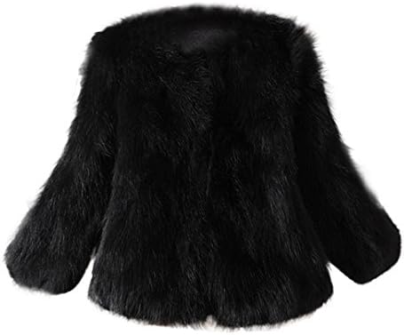 Women Coat Hot Sale New Fashion Girls Christmas Warm Soft Fur Coat Jacket Fluffy Winter Waistcoat Outerwear by Neartime (S, Black)