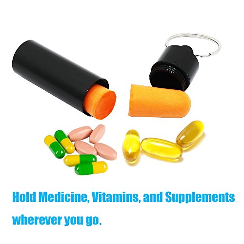 3 Packs Aluminum Pill Fob Ear Plug Case, Waterproof Outdoor Survival Tin Container Big Match Storage Camping Essentials Medicine Nitroglycerin Pill Holder Portable with Key Ring - Thumbnail 3