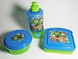 Paw Patrol Blue and Green Sandwich Container, Water bottle and Snack Container Lunch Box 3 Piece Set