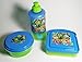 Paw Patrol Blue and Green Sandwich Container, Water bottle and Snack Container Lunch Box 3 Piece Set