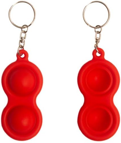 Zanzio 2Pcs Simple Dimple Fidget Toy,Handheld Mini Silicone Special Needs Stress Relief Toys,Squeeze Bubble Sensory Toys for Kids with ADD,ADHD or Autism(Red)