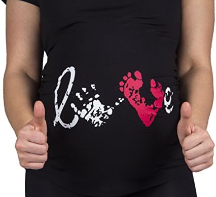 KarensLine Maternity Karens Best Maternity Funny T-Shirt Collection, Love (Black)
