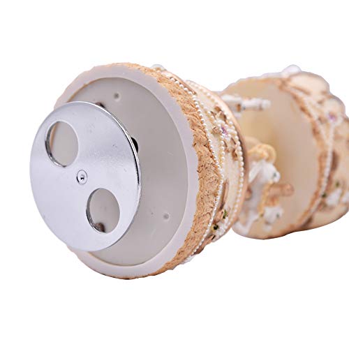 YouTang Clockwork Mechanism 3-Horse Carousel Music Box Melody Carrying You from Castle in The Sky(Laputa)(Yellow)
