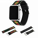 Houding-Pro Nylon Band Compatible with Apple Watch 42mm 44mm,Replacement Nylon Band with Green and Red Striped and Embroidered Golden Bees Sport Bands for iWatch Series 4/3/2/1(Golden Bees 42/44mm)