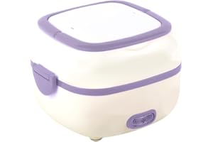 RANZIVOO Electric Food Steamer Food Warmer Portable Food Steamer 2-Layer 1L Electric Lunch Box with Stainl Steel Pot Portable