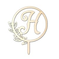 GUSENG Letter H Laser Cutting Wooden Cake Topper Wedding Anniversary Birthday Party Favors Decoration Supplies