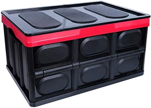 車用収納ボックス トランクボックス トランク ラゲッジルーム 収納 折り畳み式の車のトランク収納ボックス ポータブル折りたたみ式30 56リットルの車の トランクのプラスチック収納ボックス 旅行やキャンプ用の安全バックル 大容量の収納ボックス 防水袋つき 43 30 23cm