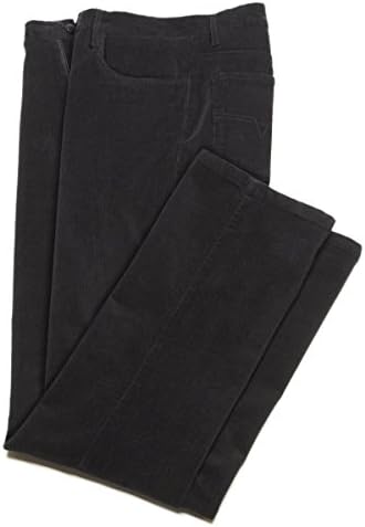 Illegal, STRETCH Fine Wale Corduroy Casual Pants, Flat Front - For Men Black 32