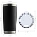 DOMICARE 20oz Stainless Steel Tumbler with Lid, Double Wall Vacuum Insulated Travel Mug, Durable Powder Coated Insulated Coffee Cup, 2 Pack, Black