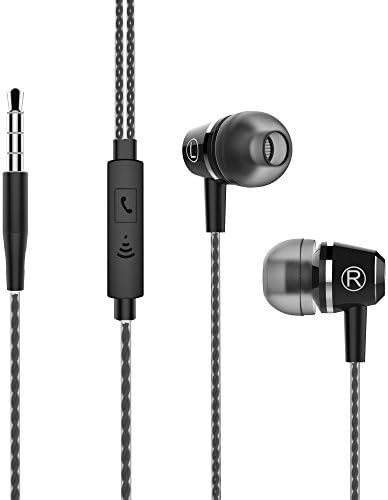 Vomercy HIFI In Ear Headphones with Microphone Noise Isolating Earphones Earbuds for iPhone iPad iPod Android Smartphones Tablets Laptop Mac Computer MP3/4 (Black)